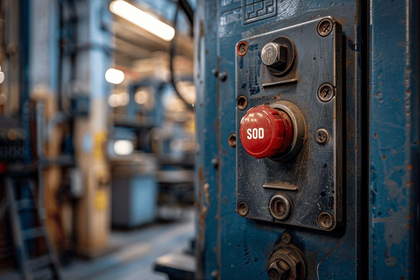 Bouton d'arrêt d'urgence industriel : têtes lumineuses et pupitres de commande pour la sécurité