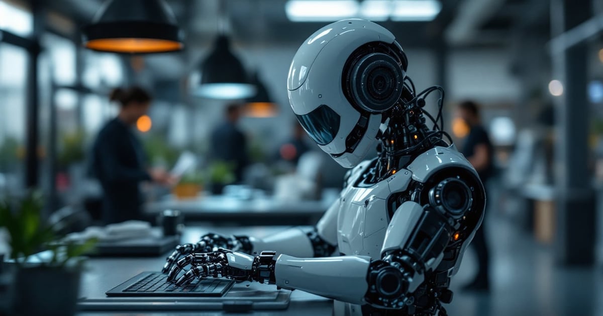 Bras robot industriel en action dans une usine moderne, photographie éditoriale réaliste