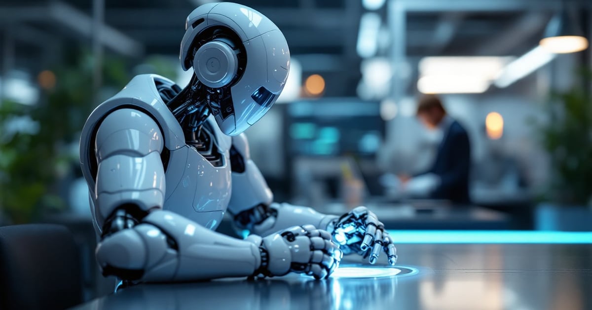 Autolaveuse robot industriel autonome en action dans un entrepôt moderne