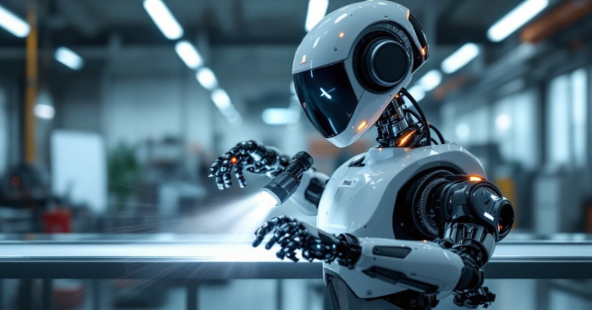 Robot aspirateur industriel en action dans une grande surface commerciale moderne