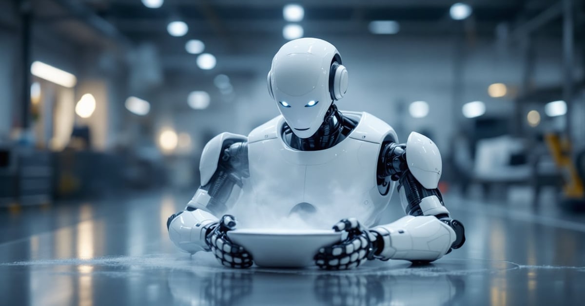 Robot laveur industriel autonome en action dans un entrepôt moderne